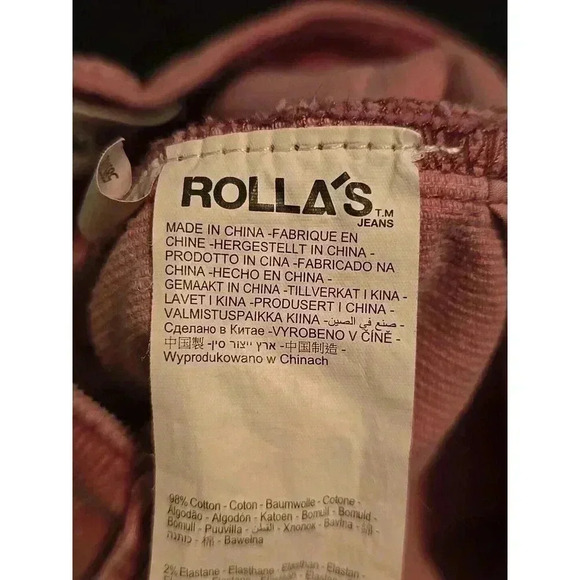 Rolla's Pants Ladies Pink Cordory East Coast Flare Size 28 IYKYK - Picture 14 of 16